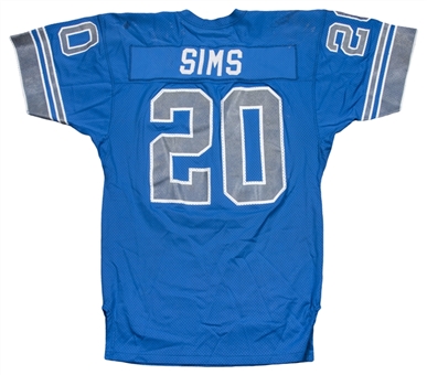 1981 Billy Sims Multi Game Used & Photo Matched Detroit Lions Blue Road Jersey - Currently Only Known Sims Lions Photo-Matched Jersey Extant (MeiGray)